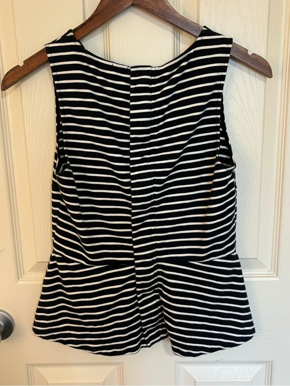 J.Crew Black White Stripe Sleeveless Romper XS Fall Workwear Layering